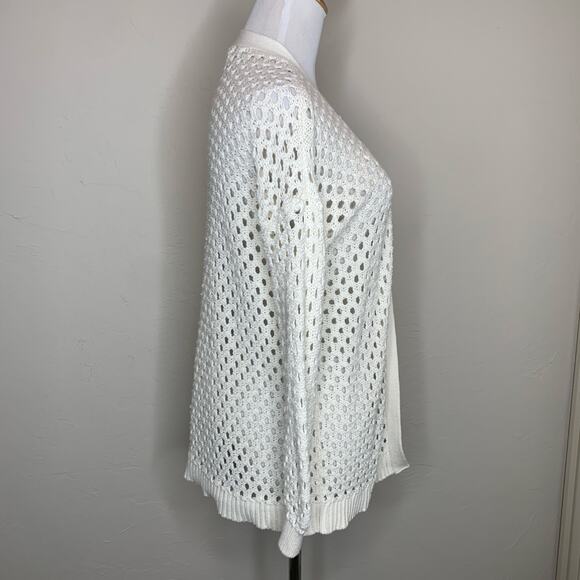 89th + Madison Open Weave Ivory Cream Cardigan Sz XS - Picture 4 of 9